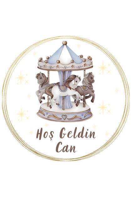 İSME ÖZEL ETİKET/STİCKER DOĞUM, DOĞUM GÜNÜ YUVARLAK 4 CM 72 ADET