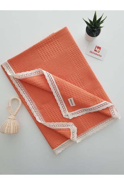 100% Cotton, Lace Pique Baby Blanket 85X90