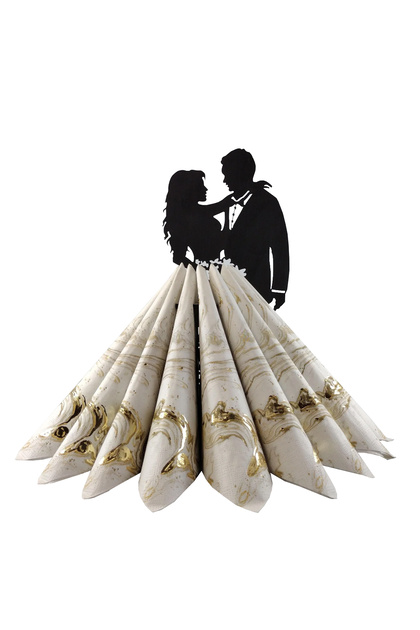 Wooden Napkin Holder Bride Groom.
