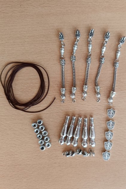 Tasbih Tassel Imame Making Set Imame Tassel Metal Intermediate Tasbih Cord 5 Sets Set