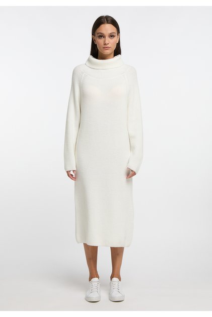 Strick Langarmkleid midi