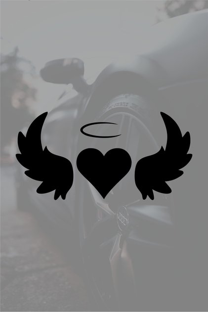 20 X 10 cm Wing Sticker Heart Wing Auto Sticker Car Glass Sticker