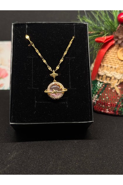 Star Detail Planet Necklace