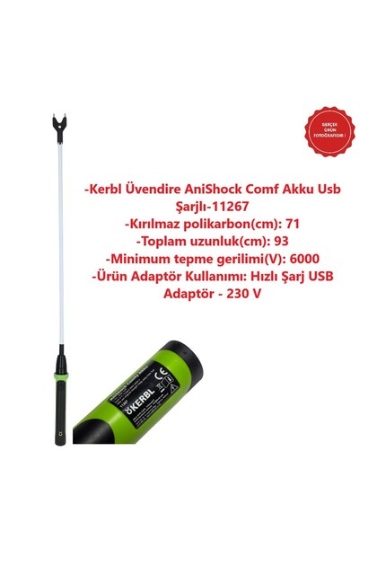 KERBL Uzun Üvendire Yeşil -AniShock Comf Akku Usb Şarjlı-11267