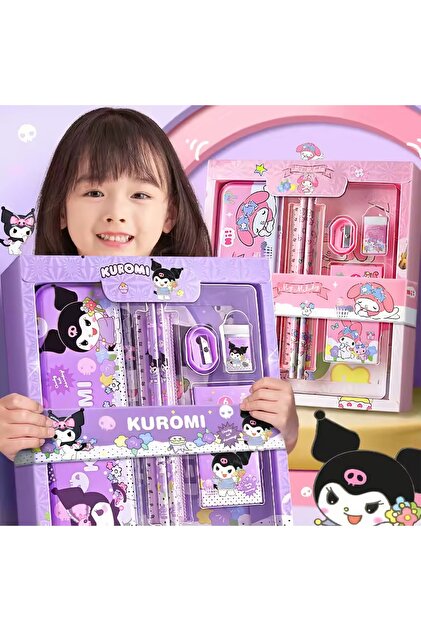 MJ TOYS Sanrio Kuromi My Melody 12 Parça Kırtasiye Seti Kuromi
