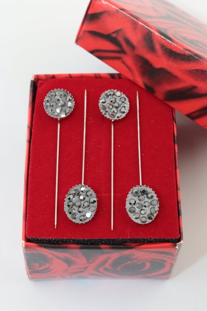 4-Piece Oval Stone Scarf Pin. Shawl Pin. Turban Needle. Head Scarf Pin. Scarf and Shawl Pin