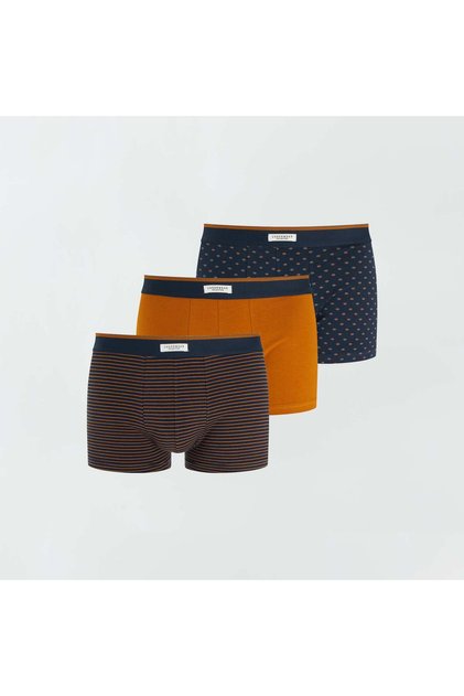 Pack of 3 pairs of stretch boxer shorts YELLOW