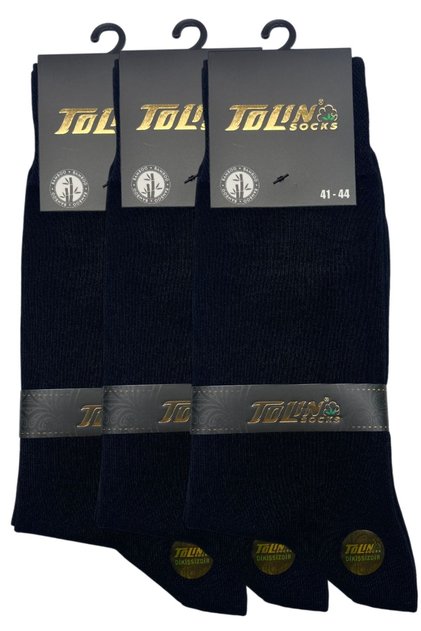 Men's 3-Piece Black Bamboo Winter Socket Seamless Socks Set 14600