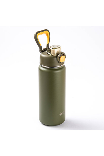 OKADI ÇIKARILABİLİR PİPETLİ YEŞİL PASLANMAZ ÇELİK TERMOS 750ML