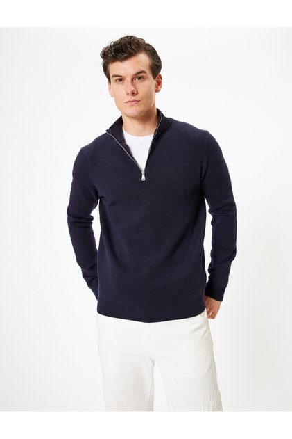 Knitwear Sweater Half Zipper Collar Basic Long Sleeve