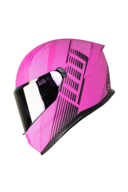 M 910 LADY FUCHSIA MAT PEMBE TAM KASK (RENKLİ VİZÖR)