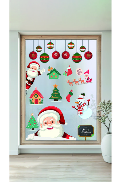 Static Paper Christmas Glass Ornaments Sticker 50X100 cm (Model 4)