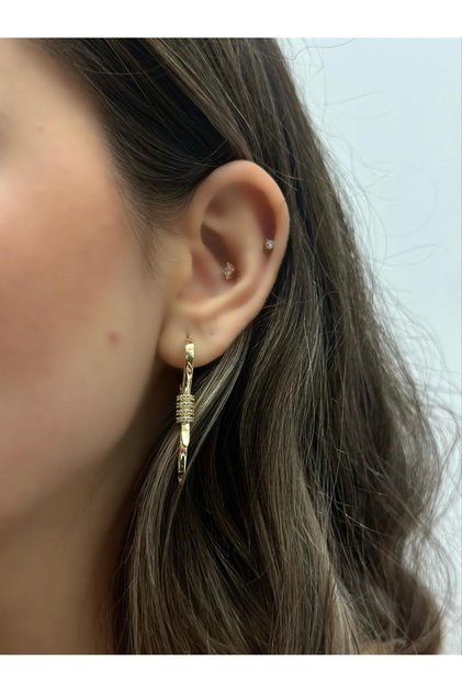 Zirkon Taş Detaylı Premium Küpe