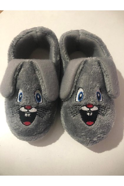 Anaokulu Panduf Tavşan Figürlü Peluş Çocuk Panduf