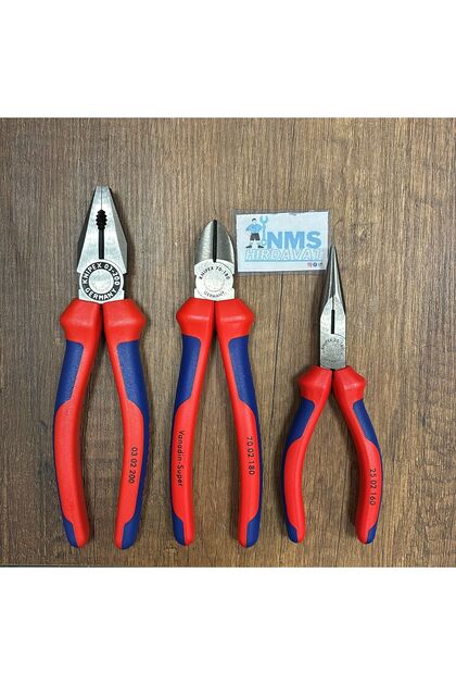 krです。 Knipex 200 Mm Pense 180 Mm Yan Keski, 160 Mm Kargaburun Seti Made