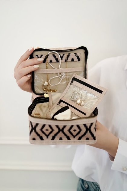 Bohe Travel Jewelry Makeup Bag Organizer Mini Bag