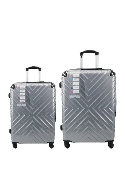 Set Of 2 Luggage Trolleys | 75cm & 65cm | Hardsided Suitcase With Spinner Wheels | Abs | Grey