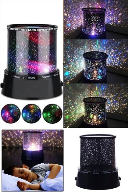 星型LEDライトセット（緑・青） AcarlarTicaret Dönen Gece Lambası Yıldız Yansıtmalı Led Lamba