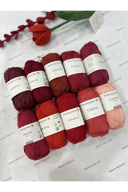 Catania Knitting and Amigurumi Yarn Red Shades
