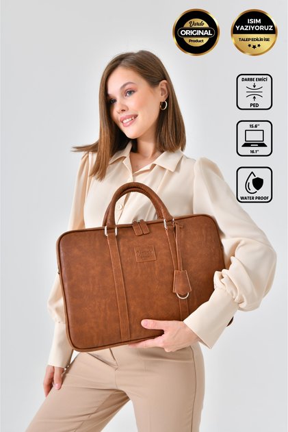 [ Isim Yazılabilir ] Birgit '' 15-16 Inç Darbeye Karşı Korumalı Laptop Ve Evrak Çantası