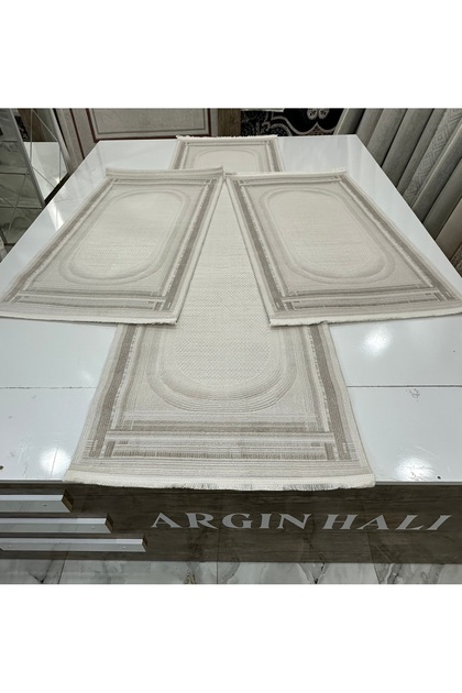 Yatak Odası Takımı %100 Bambu Vizon Renk 3'lü Set Halı Kumru ARGIN HALI