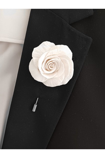 Gül Damat Yaka İğnesi, Damat Yaka Çiçeği, Düğün Aksesuarları, Yaka İğnesi