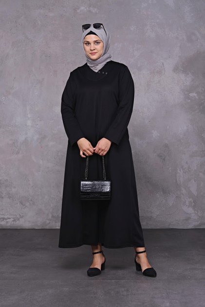 Long Women's Large Size Casual Dress Honeycomb Fabric Jacquard Hijab Mother's Dress