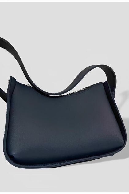 Navy Blue Women's Baguette Handbag
