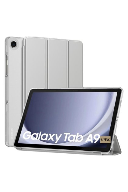 Galaxy Tab A9 8.7-Inch Compatible Case New Pu Leather Smart Stand Case with Sleep Mode X110 X115 X117 Gray