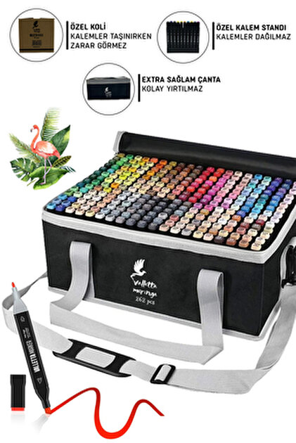 TOUCH SKETC 48 li çift taraflı marker kalem seti pembe çanta