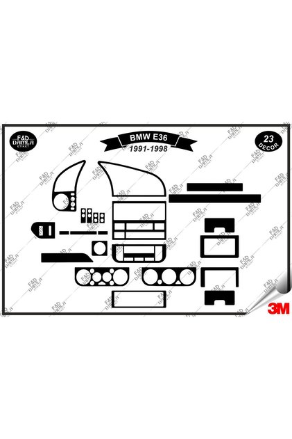 For Bmw E 36 1991-1998 Glove Box Console Trim Chest Mahogany Finish Set 23 Pieces Black