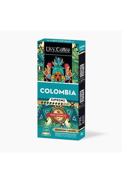Aluminum Nespresso ® Compatible Capsule Coffee Colombia 10 Capsules