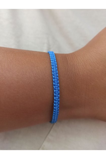 Unisex Light Blue Macrame Bracelet, Braided Bracelet, String Bracelet, Gift Bracelet