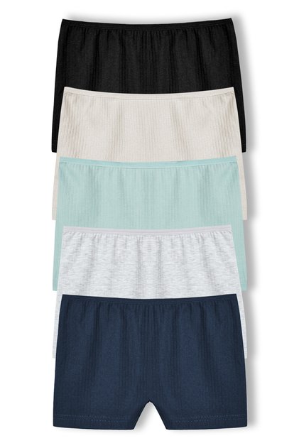 5-Piece Cotton Corded Boxer Women's Panties