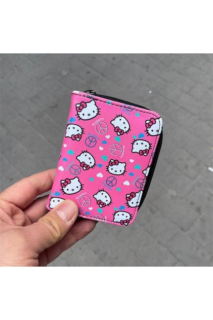 Hello Kitty Peace Pink Collage - محفظة قصيرة