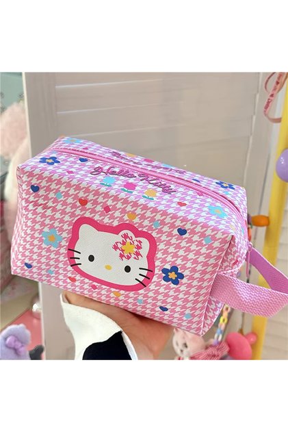 Hello Kitty Y2k Sanrio Makyaj Çantası Seyahat El Çantası Kalemlik Doğum Günü Hediyesi