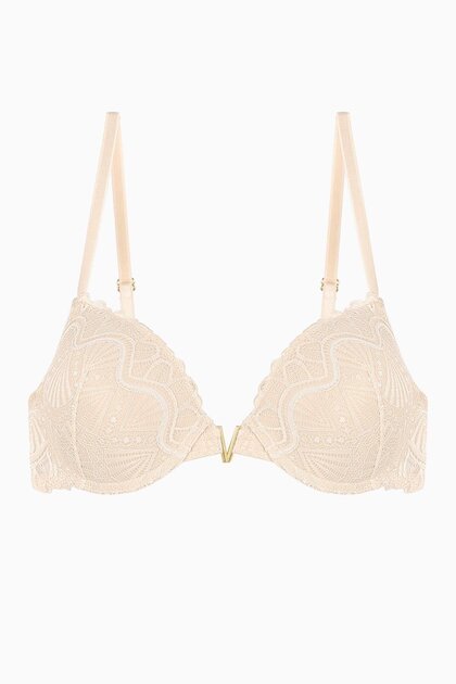 Anna Gold Detailed Lace Bra - Push up - 2568 - Tan