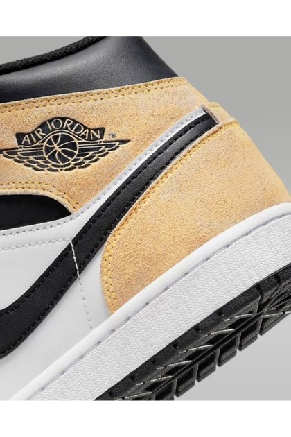 Nike Air Jordan 1 Mid SE Flight Club Beyaz Turuncu Sarı Erkek