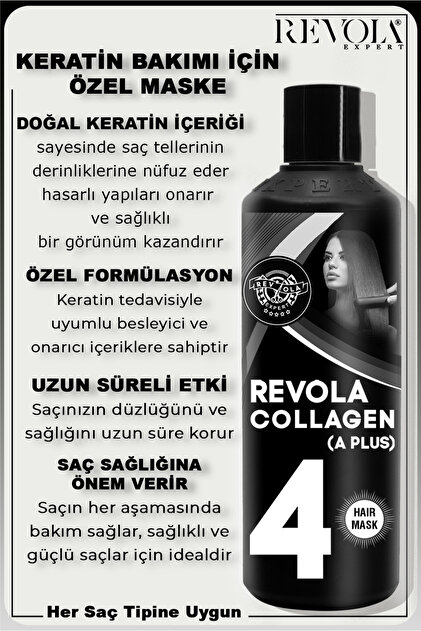 REVOLA EXPERT Collagen Saç Maskesi Aşırı Yıpranmış Zayıf Saçlar