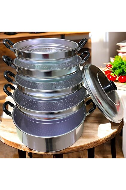 DAFE HOME 30 CM ÖZBEK - KAZAK MANTI TENCERESİ ALÜMİNYUM BUHARDA