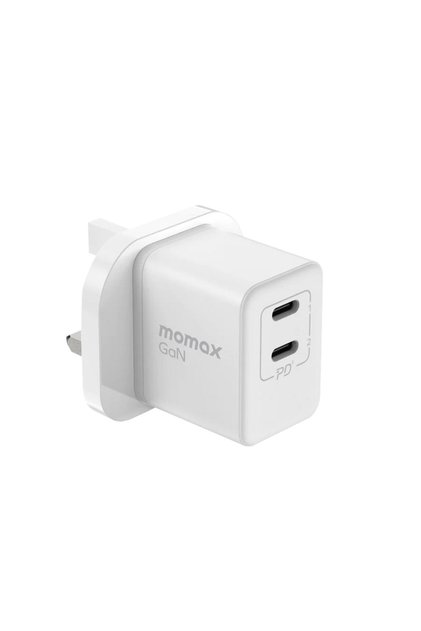 شاحن سريع صغير من One Plug GaN 35W بمنفذين USB-C - أبيض