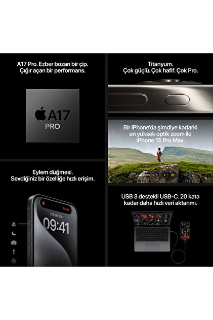 Apple iPhone 15 Pro Max 512GB Beyaz Titanyum - Fiyatı, Yorumları