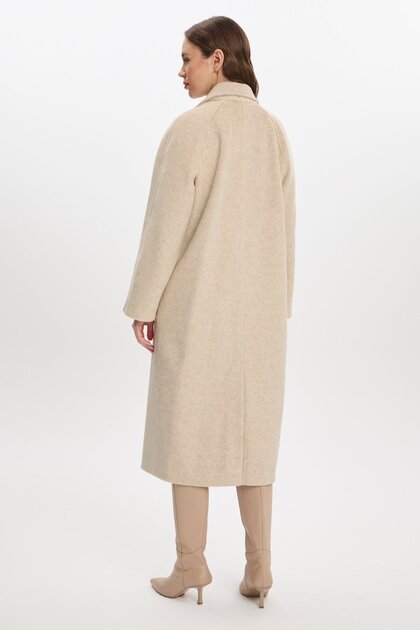 Zühre Kruvaze Yaka Cep Detaylı Kaşe Bej Kaban 13300 - Fiyatı