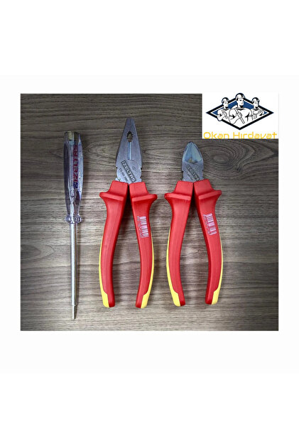 İzeltaş 3'LÜ 1000v ELEKTİRİKÇİ SETİ 180mm PENSE 160mm YANKESKİ