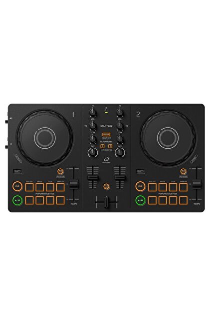 alphatheta DDJ-FLX2 Kompakt 2 Kanallı DJ Kontrol Cihazı, Siyah