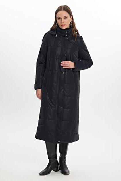 Zühre Kapüşonlu Üçlü Kapitone Lacivert Mont 13692 - Fiyatı, Yorumları