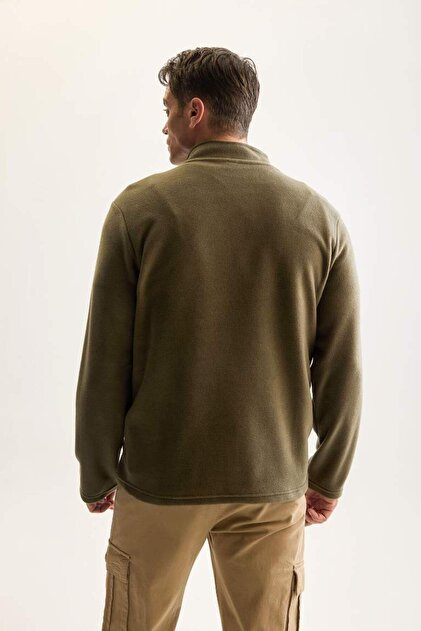 Defacto Haki Tüylenme Yapmayan Soğuk Geçirmez Regular Fit Dik Yaka