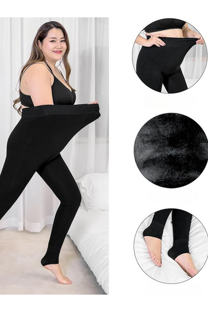 Winter Black Recovery Effective Quality Inside Plush Women's Thermal Leggings Furry Underwear High Waist Leggings