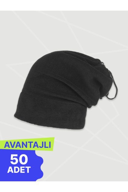 Black Fleece Beanie and Neck Collar - Pack of 50 |   Special Thermal Protection for Cold Weather
