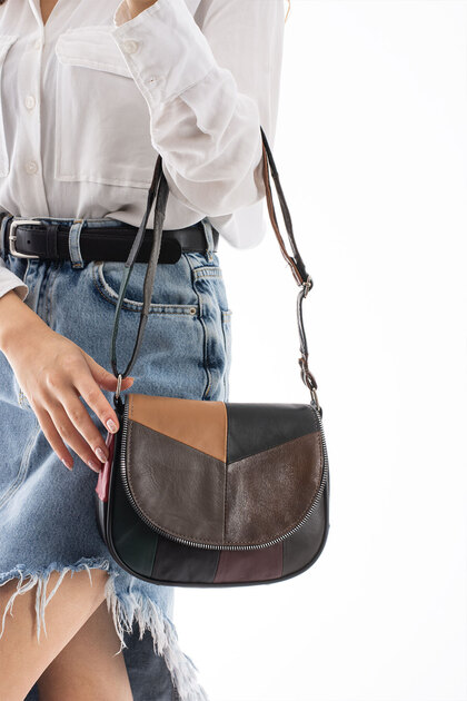 Genuine Leather Cross Strap Daily Women's Shoulder Bag - Women's Genuine Leather Bag